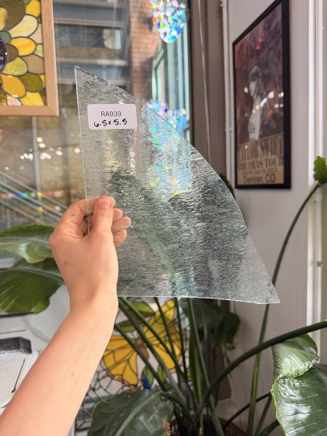 Transparent Seedy Lamberts Mouth Blown Sheet Glass