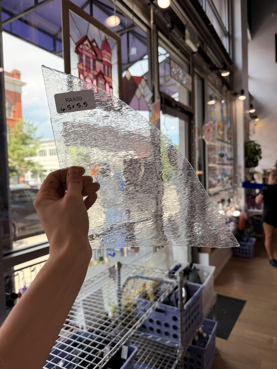 Transparent Seedy Lamberts Mouth Blown Sheet Glass