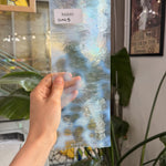 White Clear Dappled Bullseye Fusible 90 COE Sheet Glass