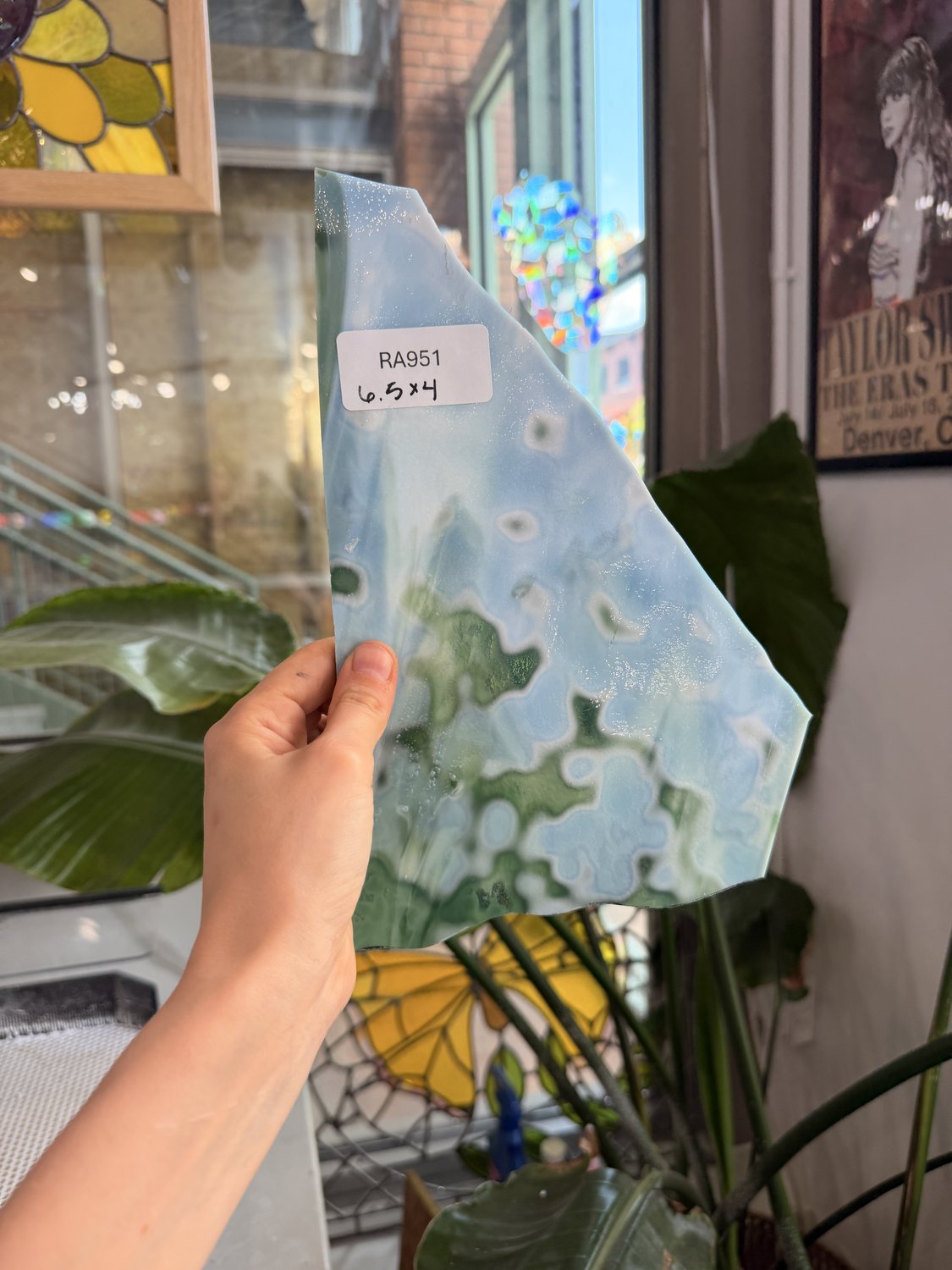 Green Mixed Mottled Youghiogheny Sheet Glass