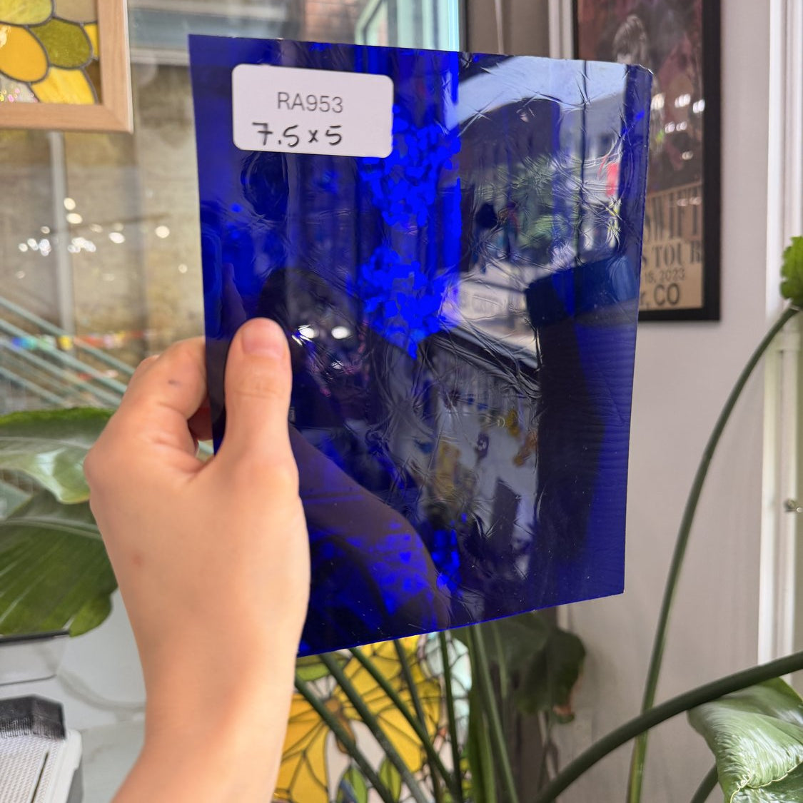 Dark Blue Mouthblown GNA Sheet Glass