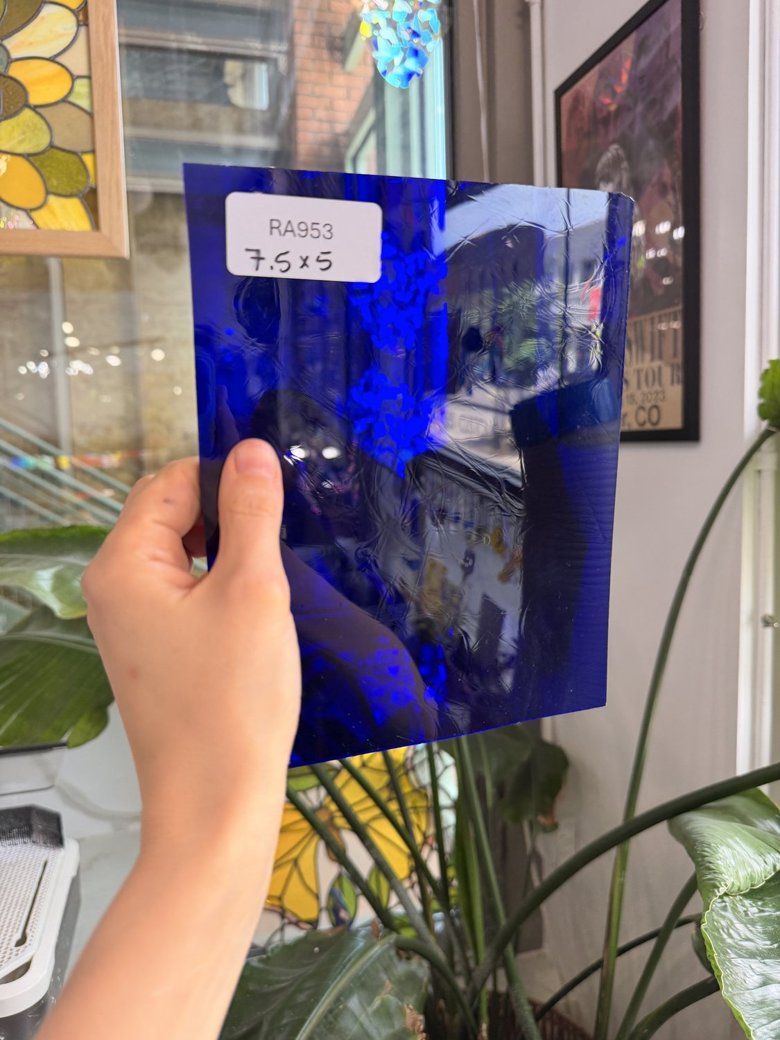 Dark Blue Mouthblown GNA Sheet Glass