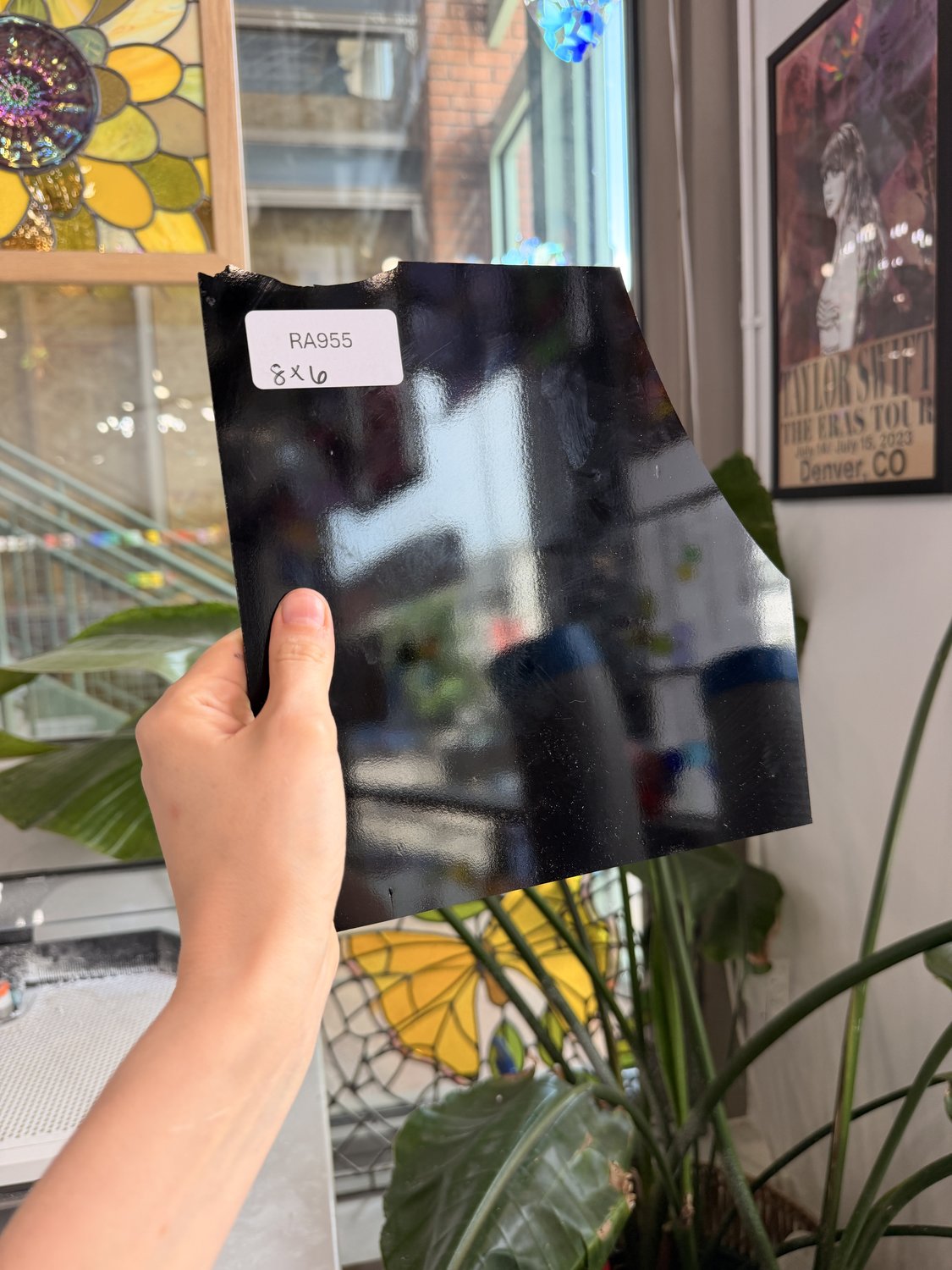 Black Solid Vintage Spectrum Sheet Glass