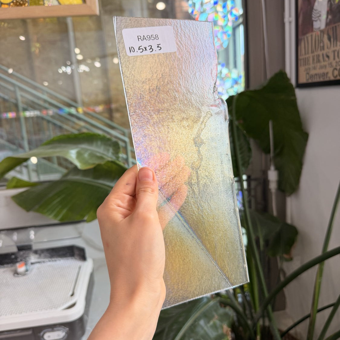 Transparent Bullseye Stringer Iridescent Fusible 90 COE Sheet Glass