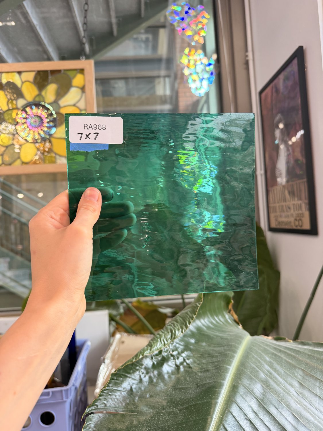 Teal Transparent Oceanside Waterglass