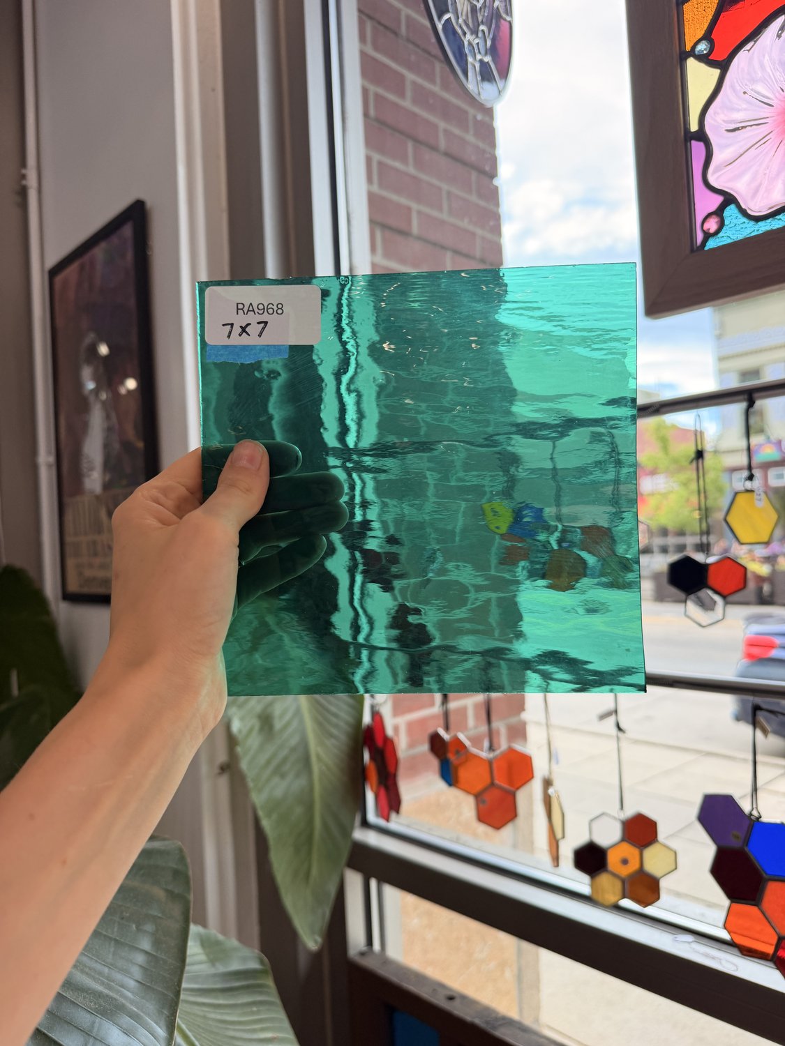 Teal Transparent Oceanside Waterglass