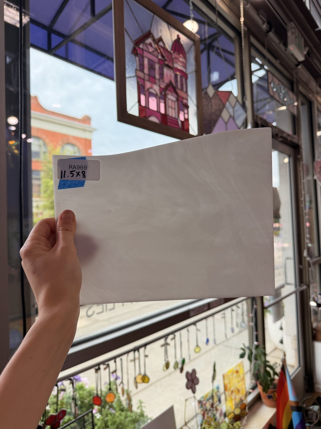 White Wispy Spectrum Sheet Glass