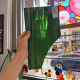 Green White Wispy Spectrum Sheet Glass