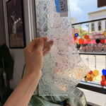 Seafoam Transparent Glue Chip Sheet Glass