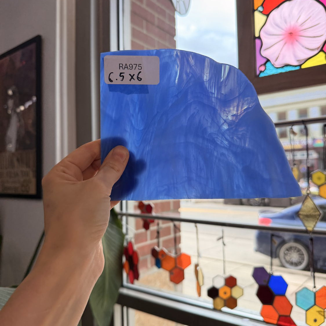 Spectrum Medium Blue Wispy Sheet Glass