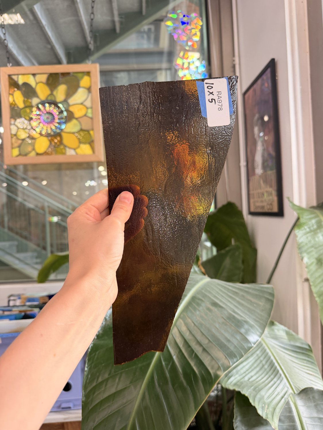 Dark Amber Transparent Textured Sheet Glass – RA978