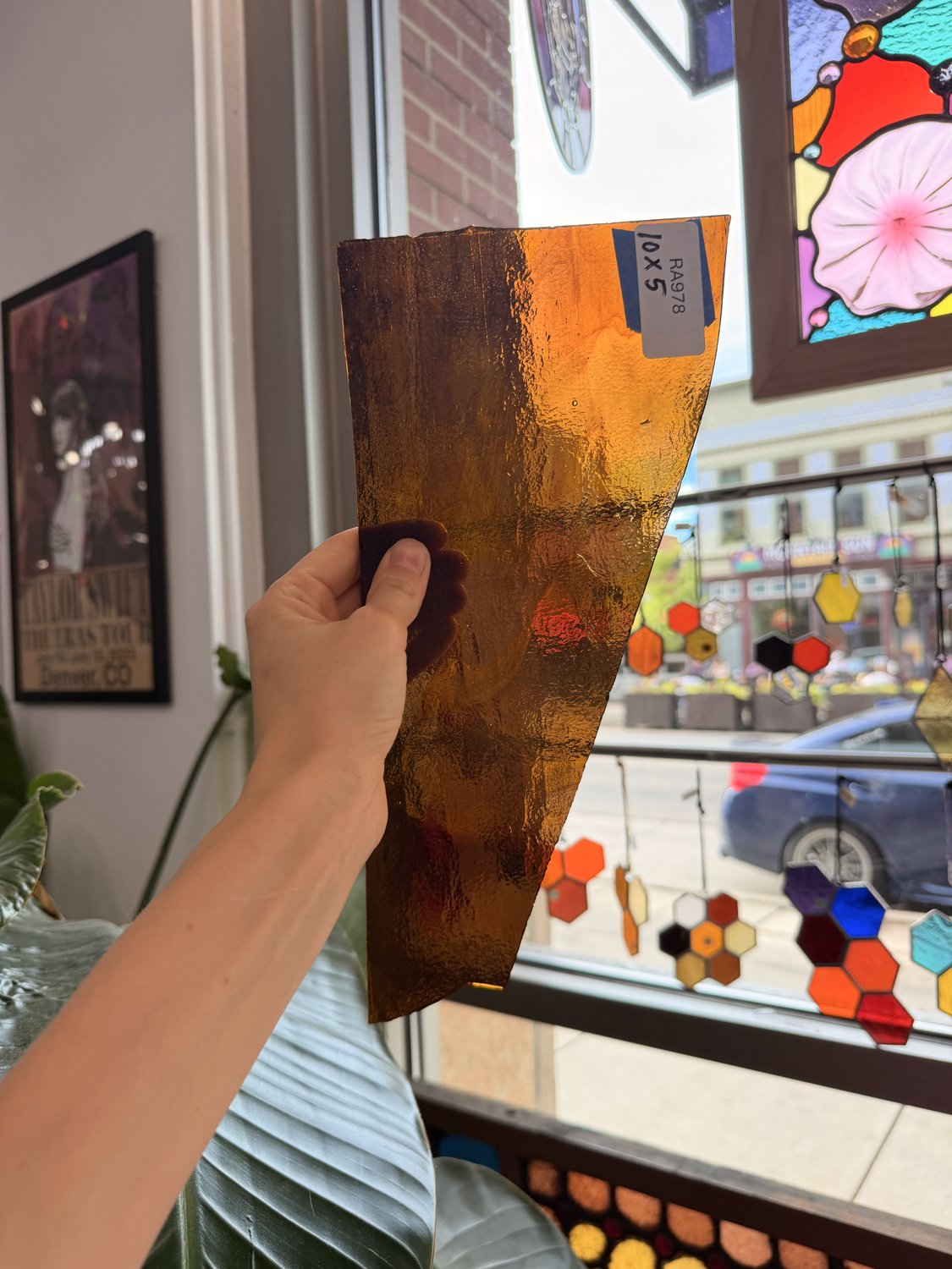 Dark Amber Transparent Textured Sheet Glass – RA978