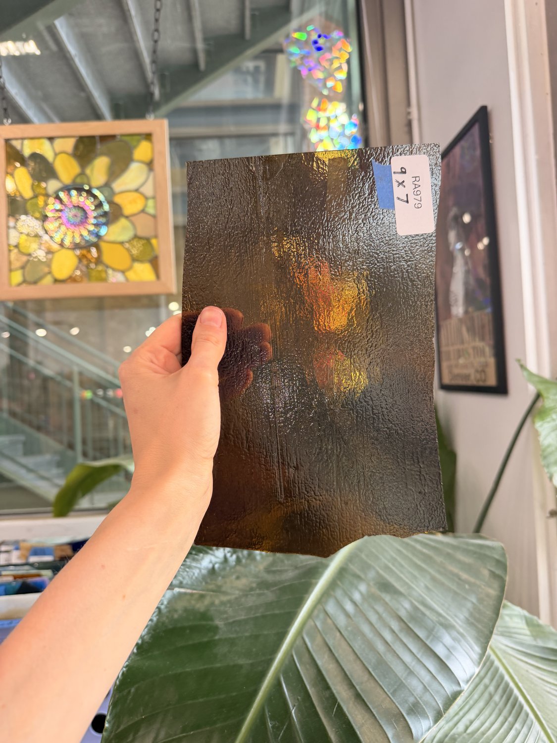 Dark Amber Transparent Textured Sheet Glass – RA979