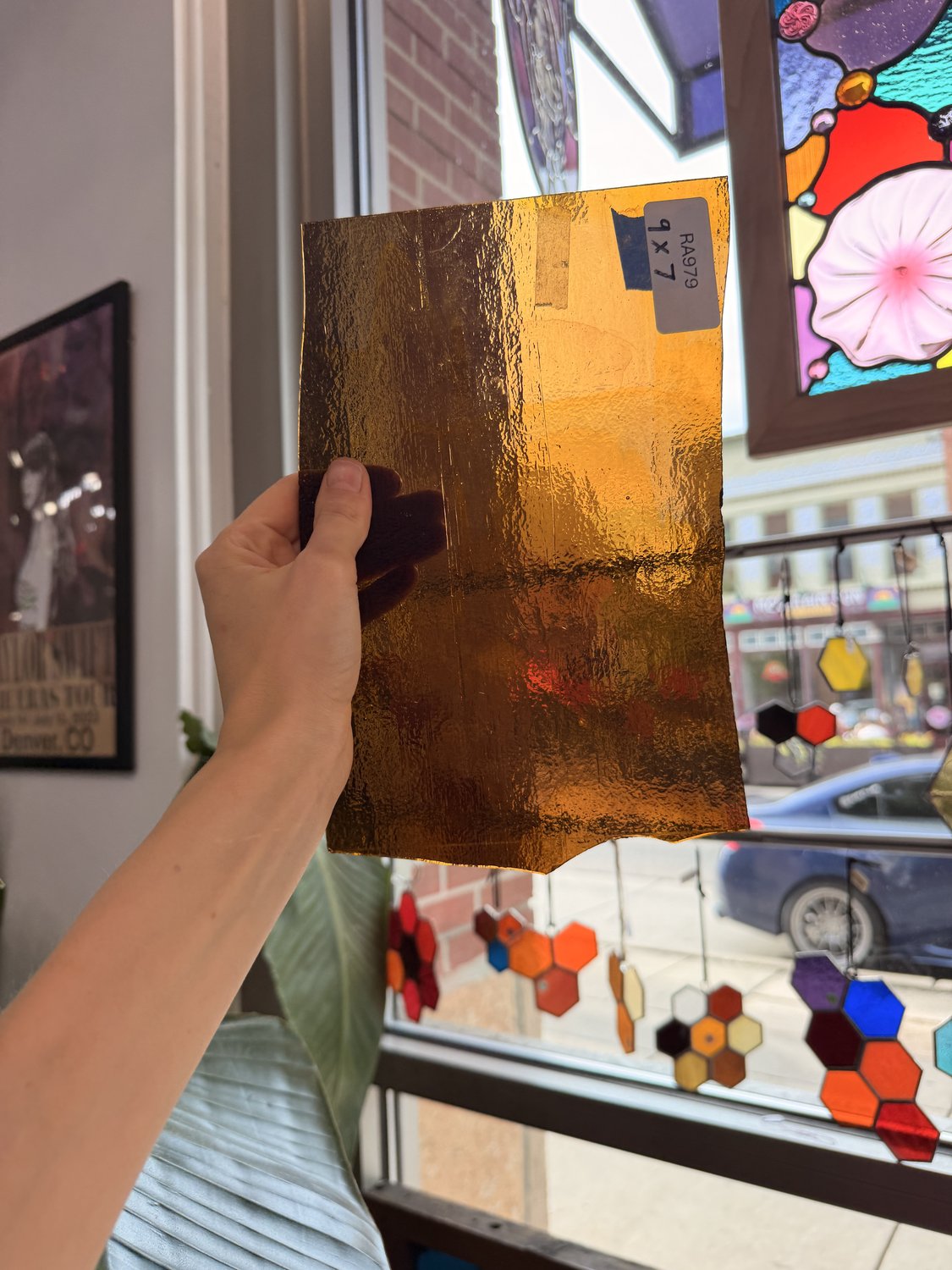 Dark Amber Transparent Textured Sheet Glass – RA979