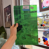 Dark Green White Wispy Vintage Spectrum Sheet Glass – RA983