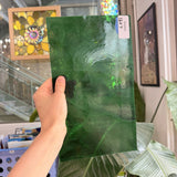 Dark Green White Wispy Vintage Spectrum Sheet Glass – RA984