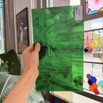 Dark Green White Wispy Vintage Spectrum Sheet Glass – RA984