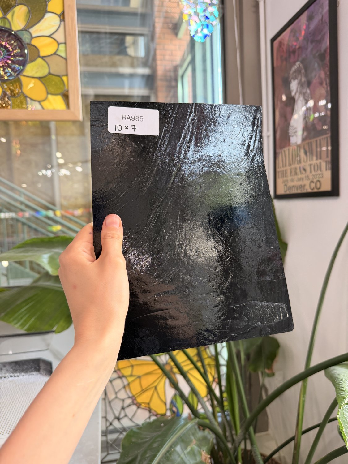 Black Opal Textured Wissmach Sheet Glass
