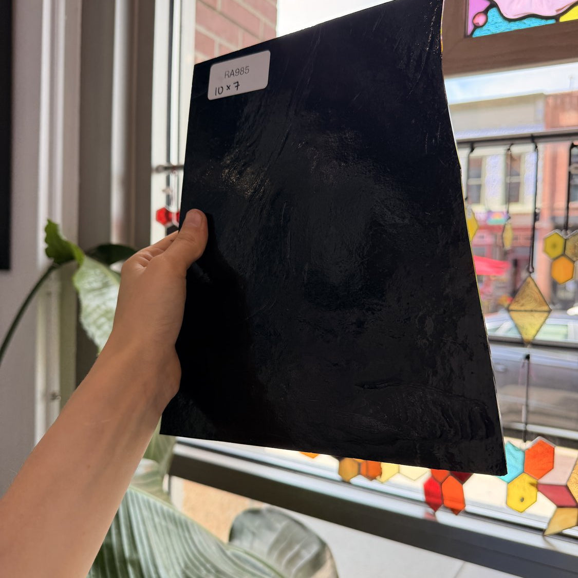 Black Opal Textured Wissmach Sheet Glass
