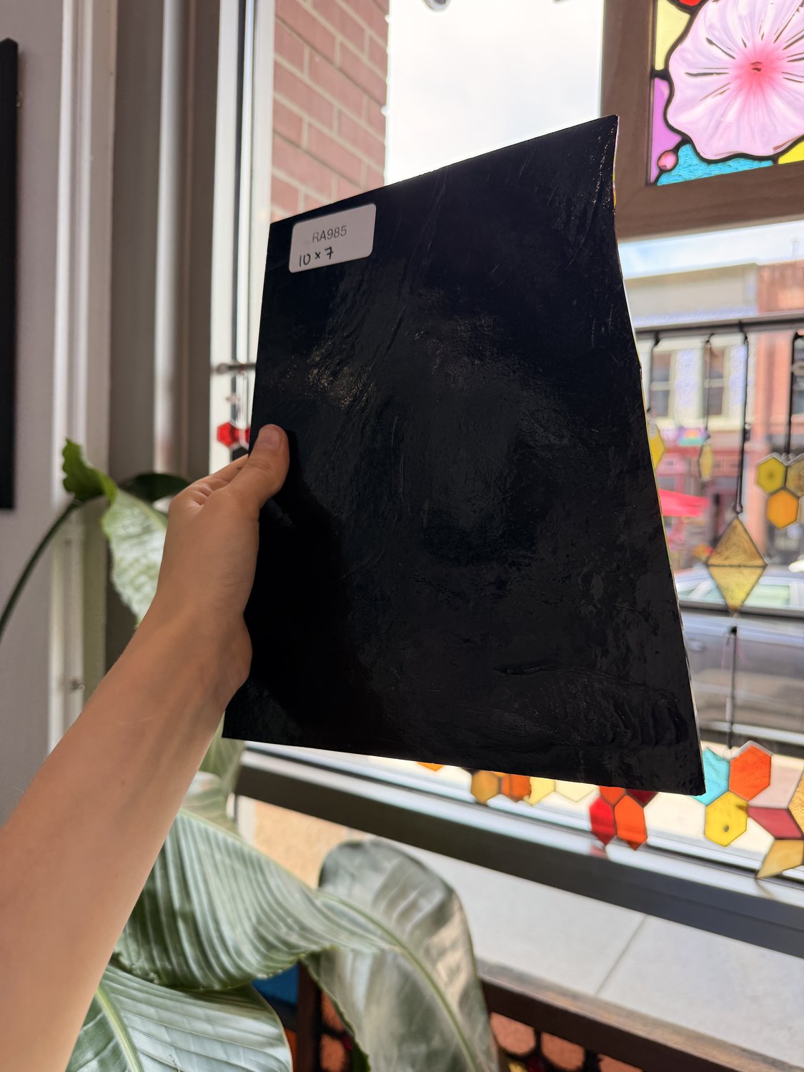 Black Opal Textured Wissmach Sheet Glass