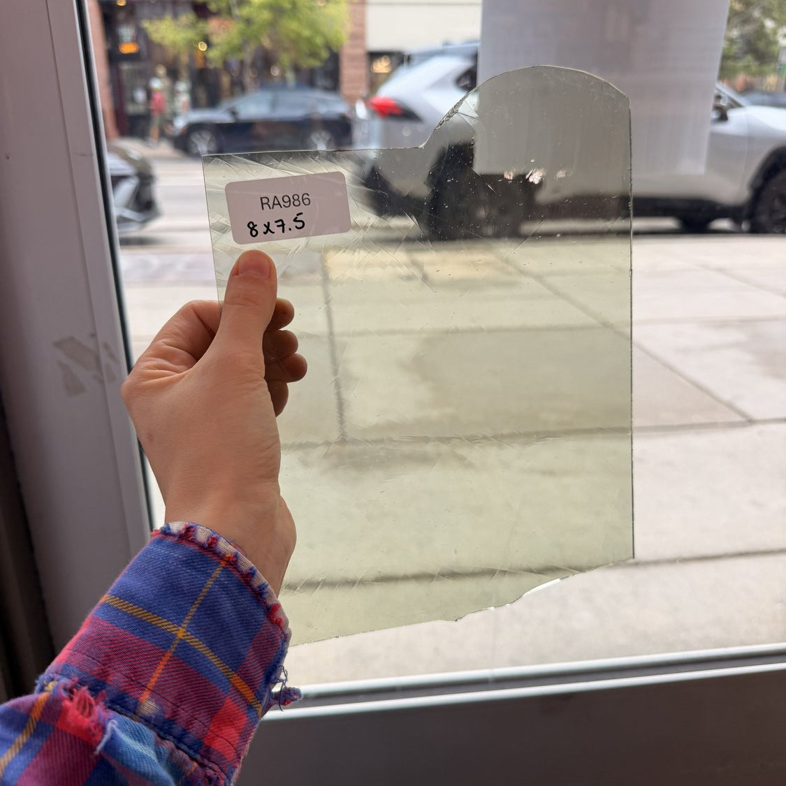 Light Green Transparent Mouthblown Sheet Glass