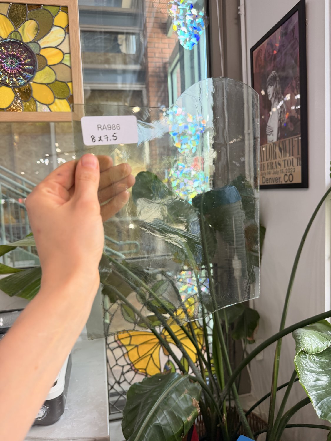 Light Green Transparent Mouthblown Sheet Glass