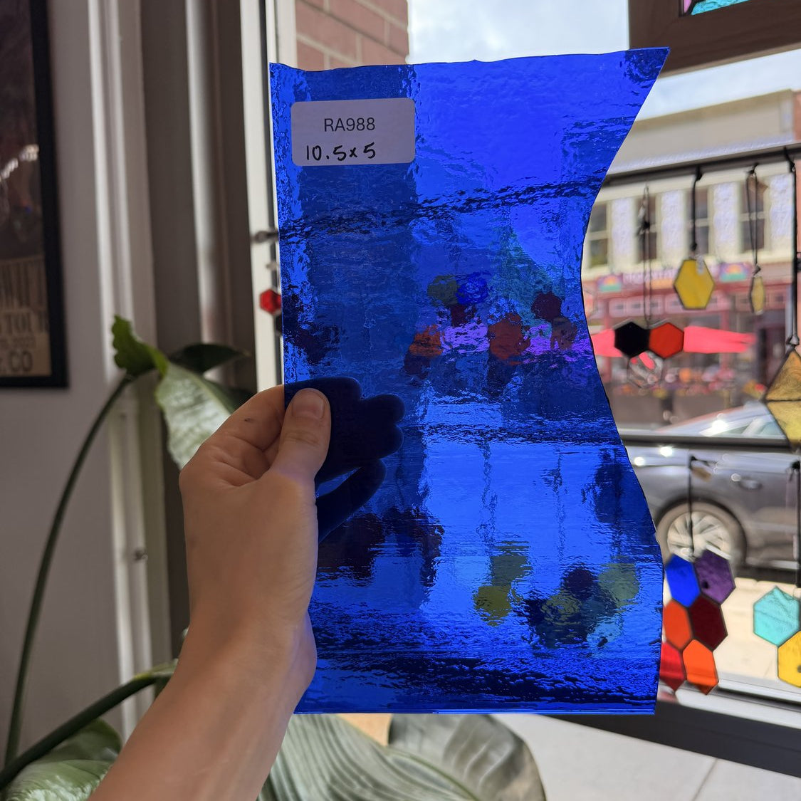 Blue Textured Transparent Sheet Glass