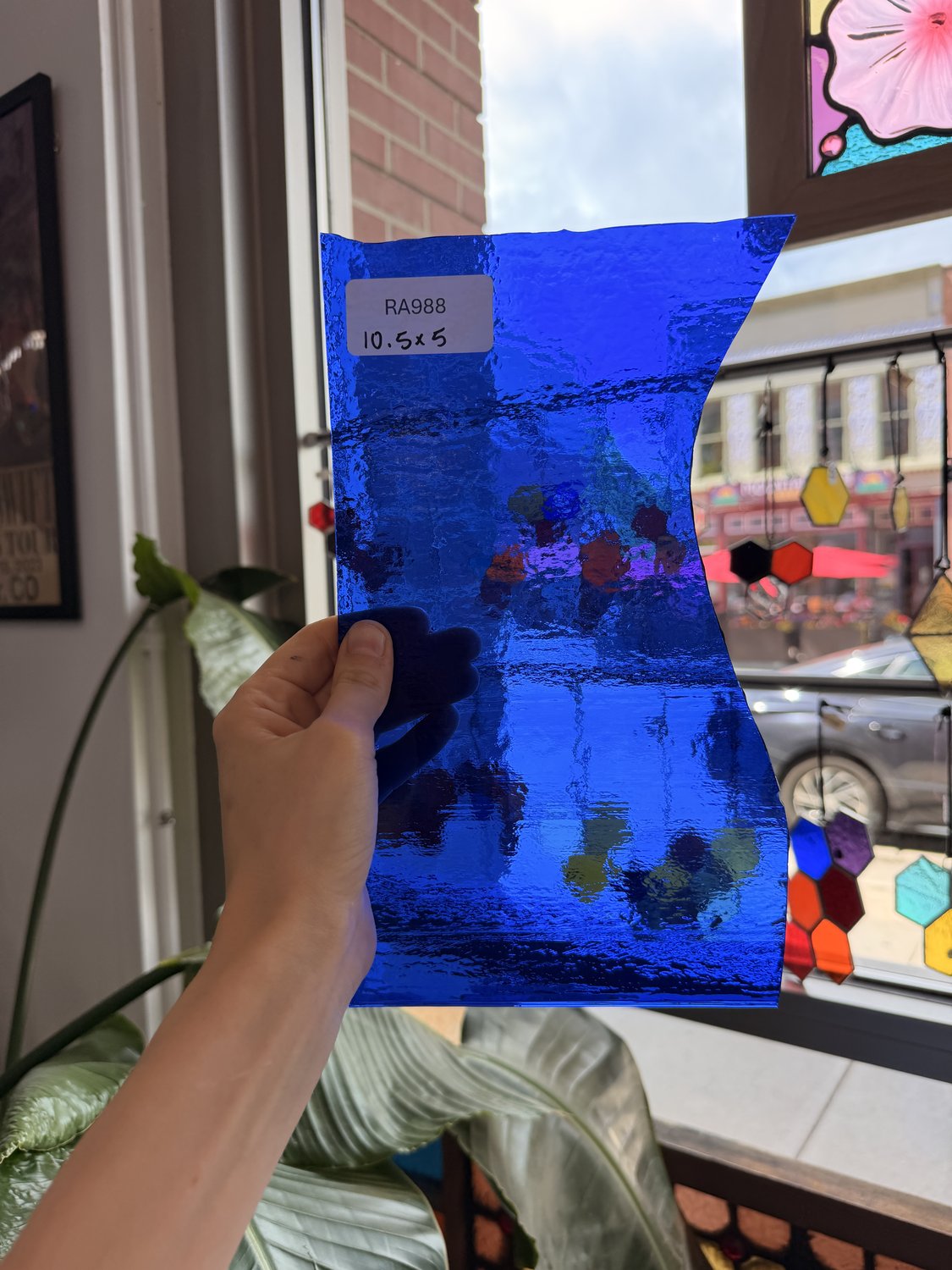 Blue Textured Transparent Sheet Glass