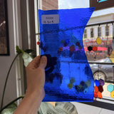 Blue Textured Transparent Sheet Glass