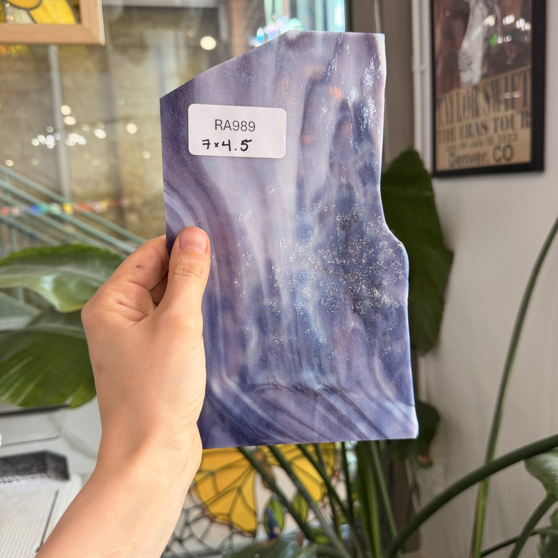 Purple Mottled Youghiogheny Sheet Glass