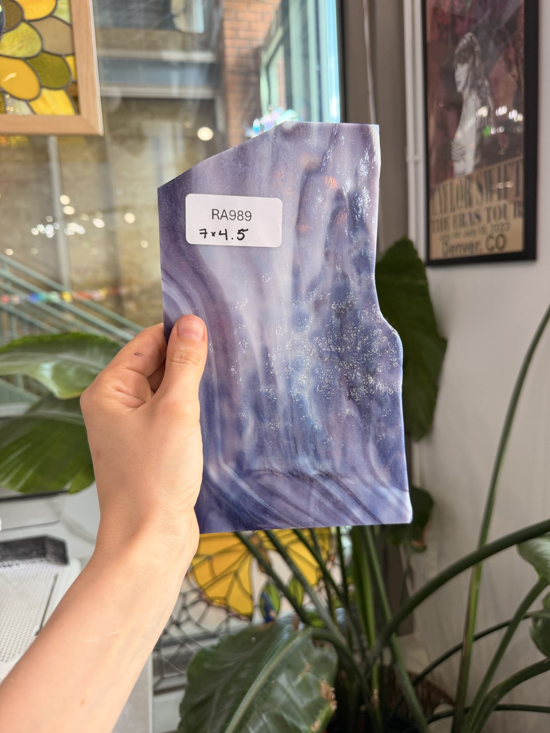 Purple Mottled Youghiogheny Sheet Glass