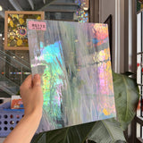 Vintage Rare White Wispy Iridescent Spectrum Sheet Glass