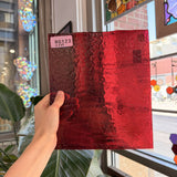Dark Pink Vintage 90's Pre Struck Transparent Bullseye Cranberry Sheet Glass