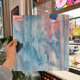 Blue Pink Wispy Kokomo Sheet Glass