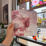White Pink Rippled Vintage Uroboros Sheet Glass