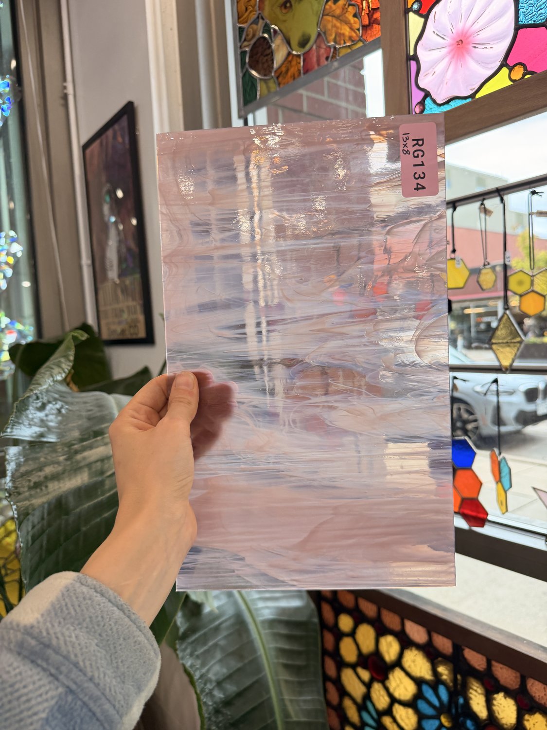 Vintage Spectrum Purple Wispy Sheet Glass