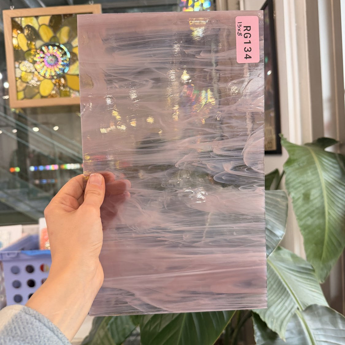Vintage Spectrum Purple Wispy Sheet Glass