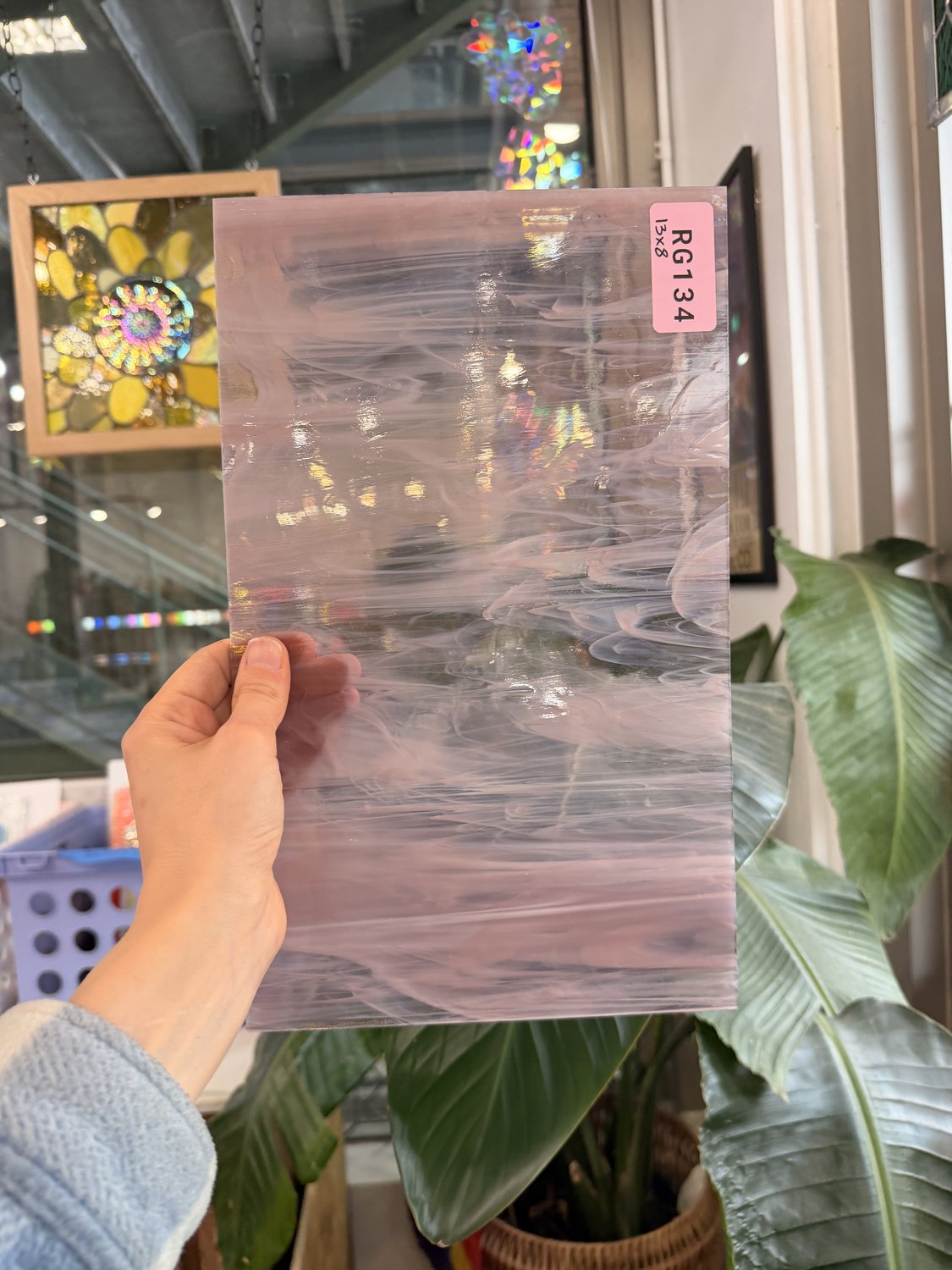Vintage Spectrum Purple Wispy Sheet Glass