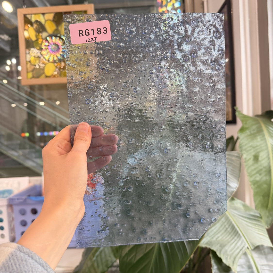 Light Blue Transparent Vintage Optimum Noogie Sheet Glass