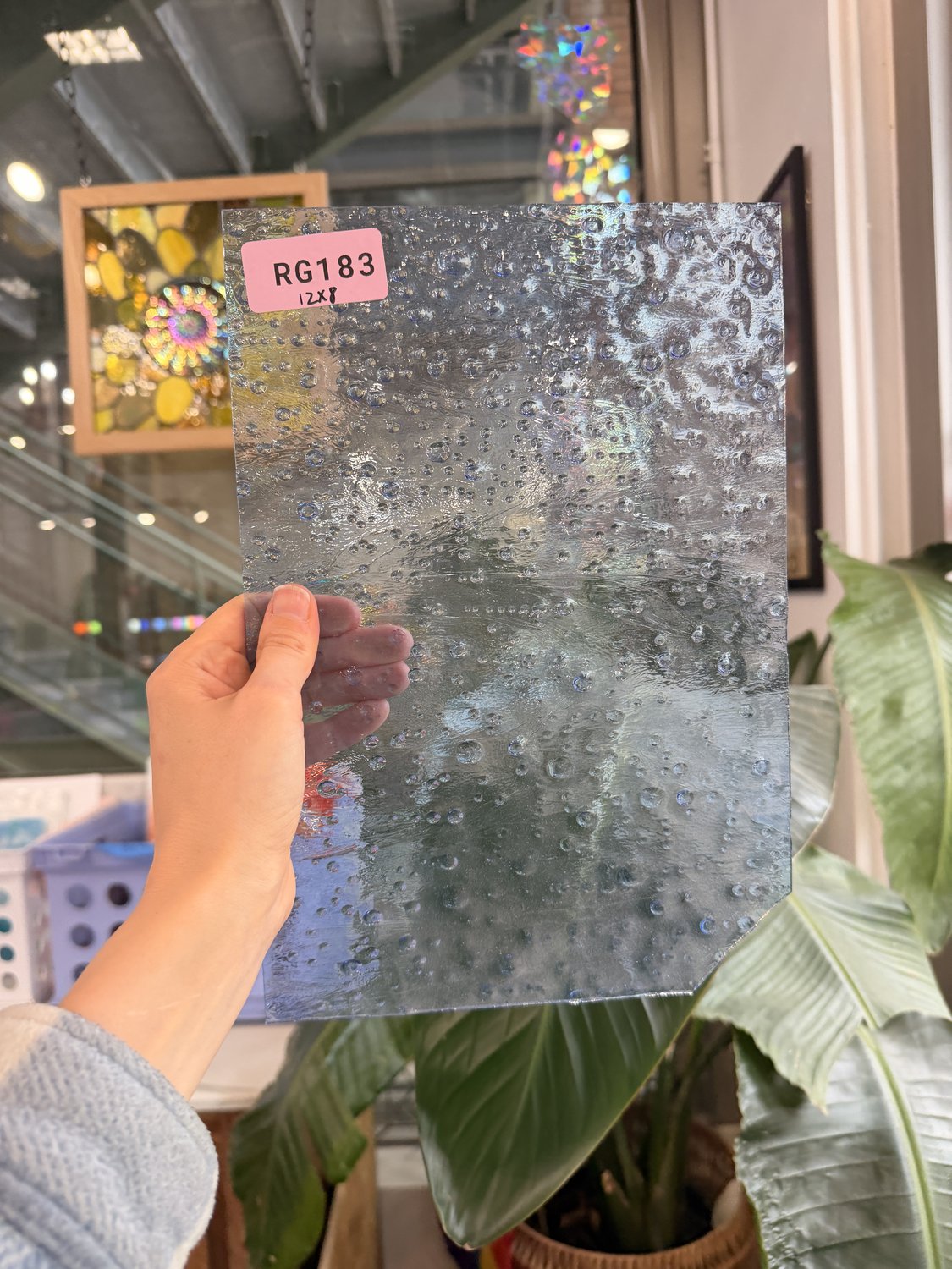 Light Blue Transparent Vintage Optimum Noogie Sheet Glass