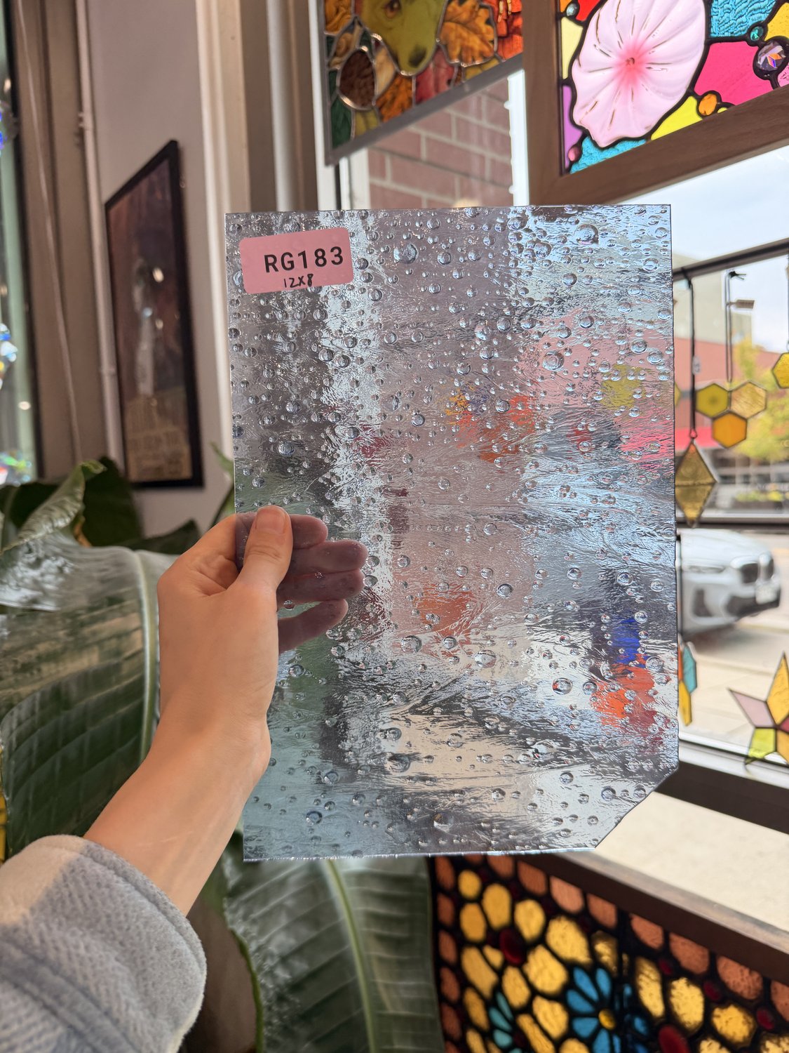 Light Blue Transparent Vintage Optimum Noogie Sheet Glass