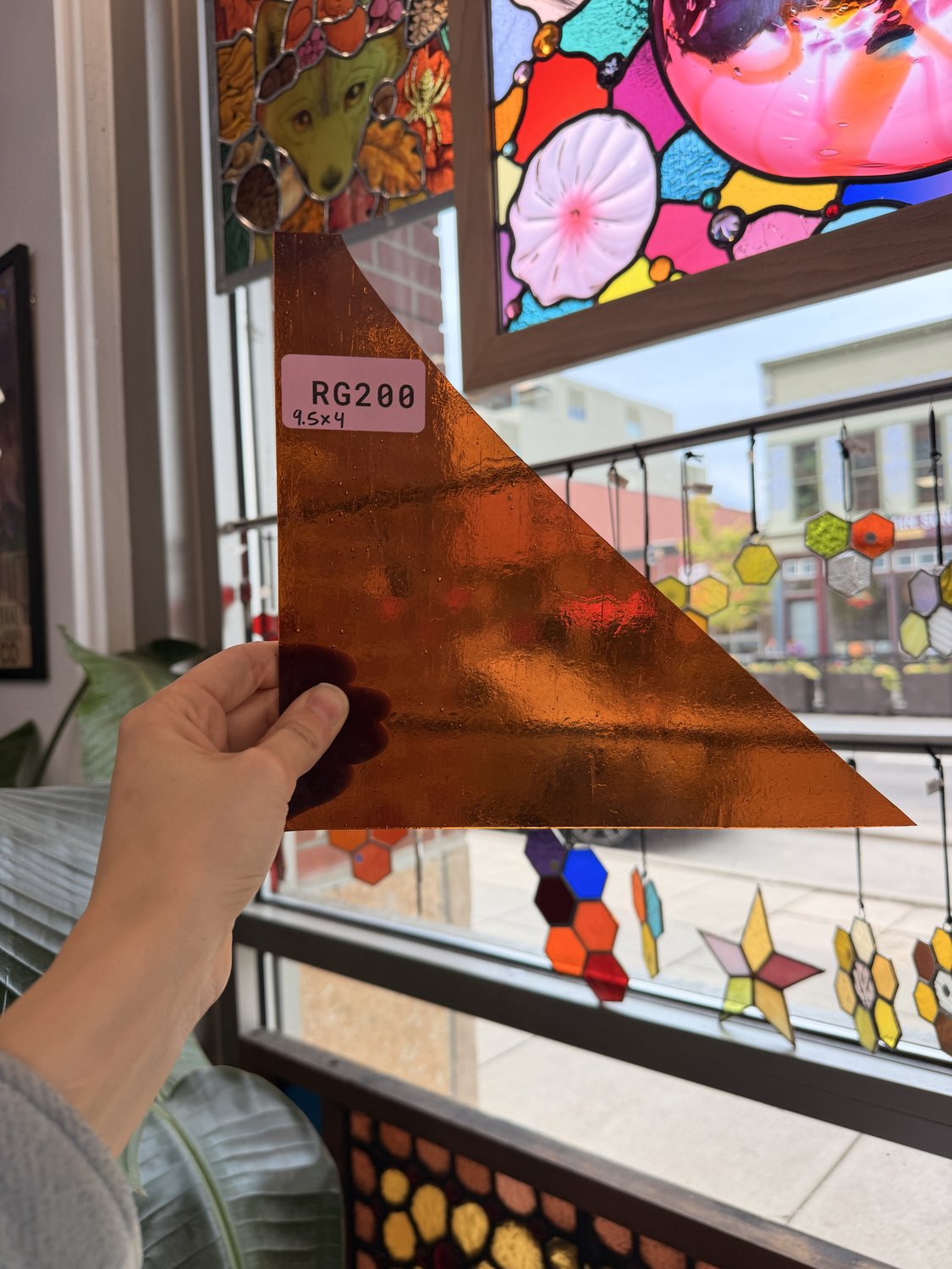 Amber Transparent Kokomo Sheet Glass