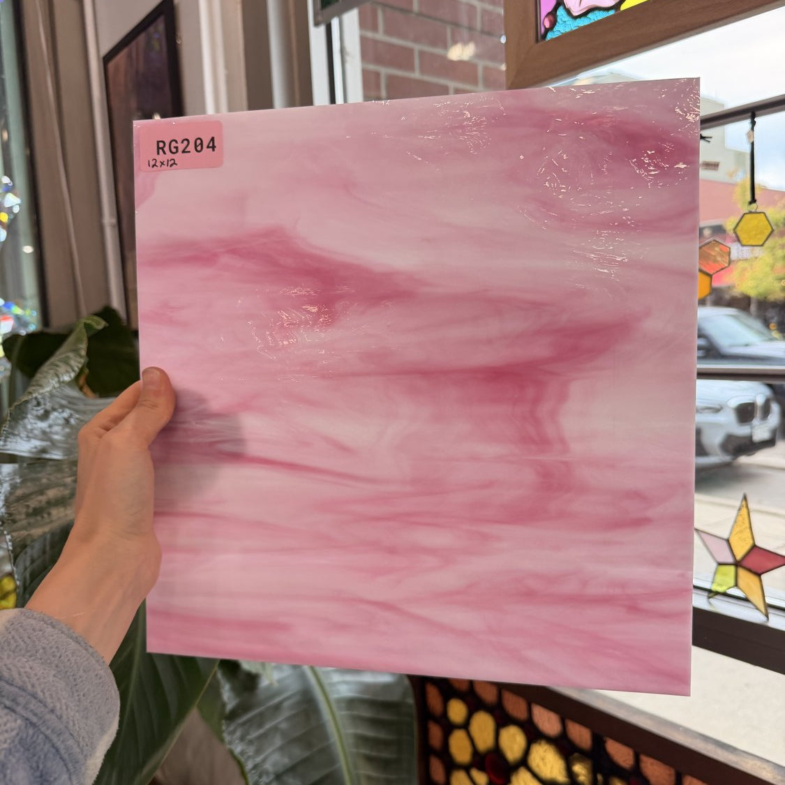 Dark Pink Rare Wispy Spectrum Sheet Glass