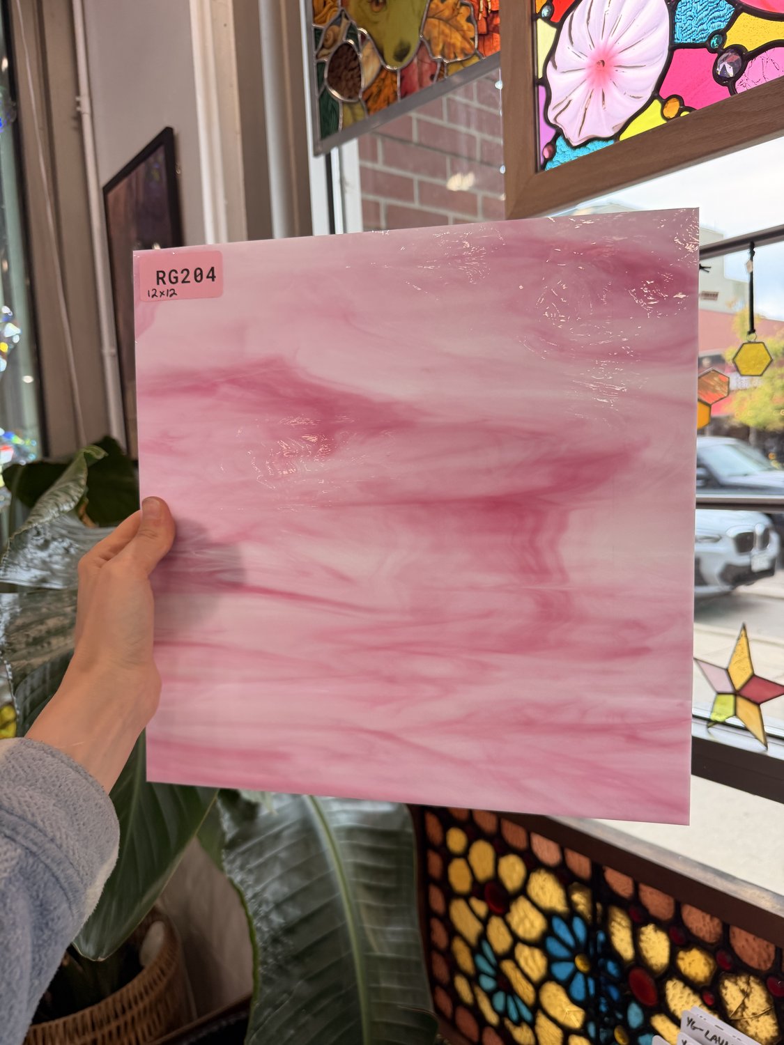 Dark Pink Rare Wispy Spectrum Sheet Glass