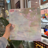 Mauve White Wispy Vintage Iridescent Sheet Glass