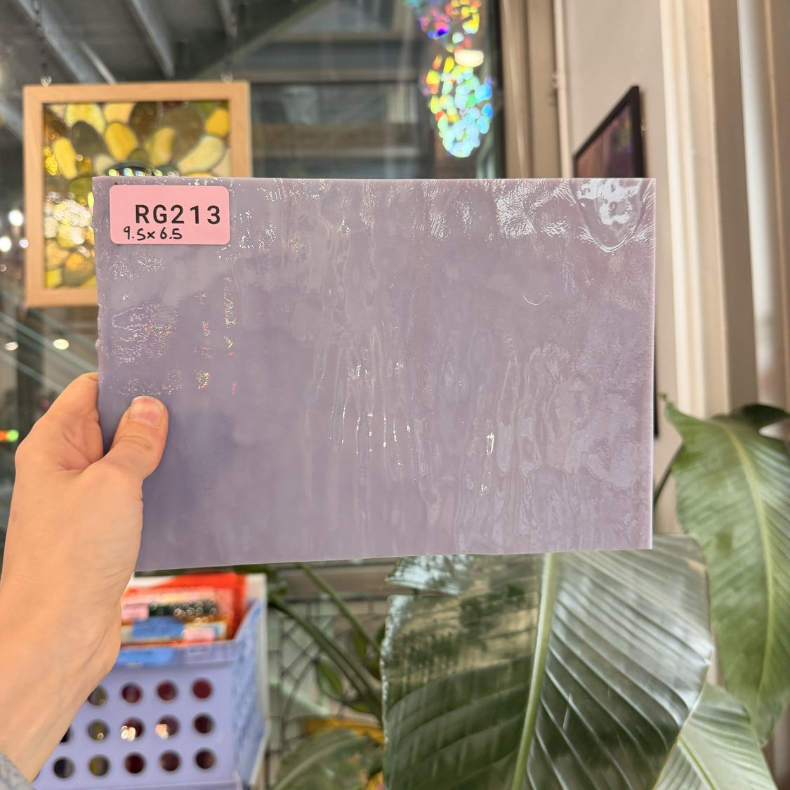 Mauve VIntage Single Roll Bullseye Sheet Glass