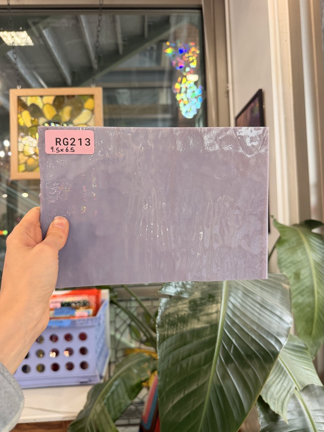 Mauve VIntage Single Roll Bullseye Sheet Glass