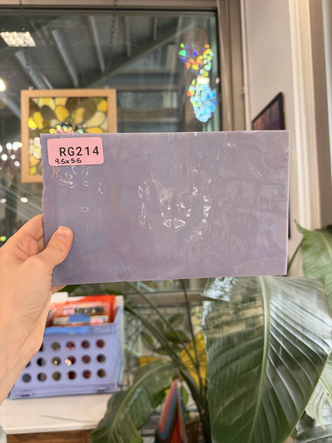Mauve VIntage Single Roll Bullseye Sheet Glass