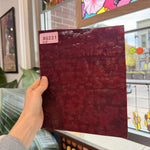 Vintage Dark Red Mottled Uroboros Sheet Glass