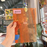 Vintage Streaky Neon Orange AC Fischer Sheet Glass